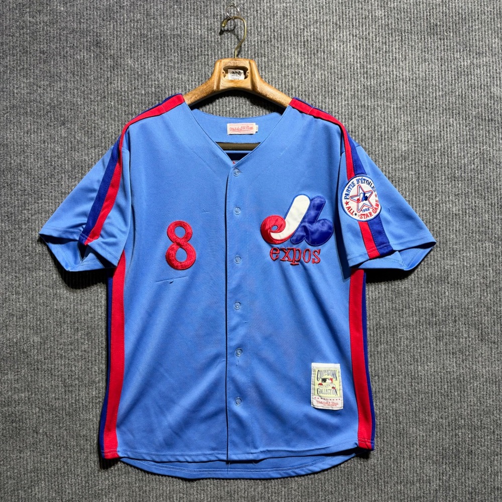 Mitchell & Ness Montreal Expos Baseball Jersey Mens 50 Blue Gary Carter #8 Retro